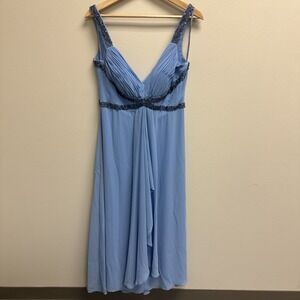 Cachet Wedding Dress Womens Size 8 Blue Mesh Bridesmaid Summer Party Cocktail‎